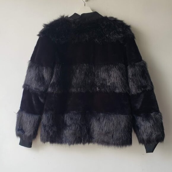 NWT n:philanthropy Faux Fur Harlan Jacket in Black Cat - Picture 6 of 11